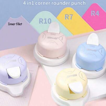 1件套四合一鱼片切割器，包含鱼片切割、手动斜切、卡片/照片切割、DIY剪贴簿工具、斜切工具、手动直线/弧形卡片纸切割器，适合返校季和学习用品