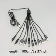 10-In-1 Universal Multi USB Charging Cable, Multiple Plug Connector Adapter With Type C, Micro USB, Mini USB, And DC Ports (5.5/4.0/3.5/2.5/2.0) For Cell Phones, Tablets, And Home Electronics - Multicolor - View 4