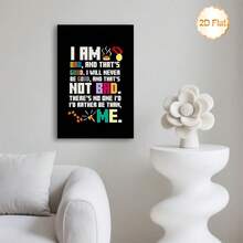 This Frameless 2D Flat-Print Waterproof Canvas Poster Features A Pixel Art Style. This Beautiful Wall Art Piece Is Ideal For Offices, Cafes, Homes, Living Rooms, Bedrooms, Classrooms, And Kitchens. It's Composed Of A Classic Line From The Movie *Wreck-It Ralph*: "I May Be A , But I'm A Good Guy. I May Never Be A Really Good Guy, But That's Okay. I'd Rather Be Myself." - Pixels - View 6