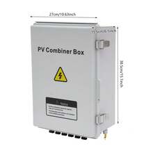 Modern PV Combiner Box, 6 String, Solar Combiner Box With 15A Rated Current Fuse, 63A Circuit Breaker, Lightning Arreste And Solar Connector, For On/Off Grid Solar Panel System, IP65 Waterproof - White - View 2