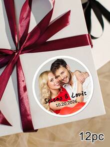 12/24/40pcs Customized Wedding Stickers - 1.97 Inch Personalized Thank You Labels With Photos And Text, Perfect For Engagement, Wedding Reception Decor And Gift Sealing, Ideal For Wedding Favors, Party Decorations, Wedding Party Gifts, Personalized Gifts - Multicolor - View 10