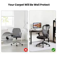 PVC Office Chair Mat, Non-Slip Floor & Carpet Protector For Desk Chairs, Heavy Duty Floor Mat For Home Office - 120x150cm - 查看 3