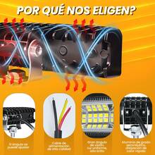 ANTSAY 4 Barras de Luces LED para automóvil, Paquete Faros LED con Foco de Alta Intensidad y luz estroboscópica de 48w 16 LED, Ideal para Motocicleta, automóvil, automóvil, camión - 4PK - Ver 4