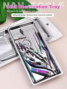 1 Set Bandeja de moda rosa, Bandeja rectangular de acero inoxidable, Bandeja de desinfección de herramientas para uñas, Bandeja cuadrada de acero inoxidable 304 reforzada para desinfección de herramientas dentales y orales, resistente al calor, en forma de corazón, ovalada y cuadrada, Bandeja de joyería de acero inoxidable, Herramientas de manicura, Bandeja de almacenamiento, Set de bandejas metálicas para cosméticos, Opción perfecta para el hogar y el salón, Decoración de habitaciones - Rosa - Ver 7