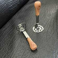 Vertical Potato Masher - Stainless Steel Potato Masher - Rolling And Crushing Device - Baby Food Preparation Tool - Brown - View 2