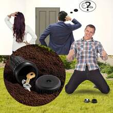 2个装洒水器钥匙隐藏器 - 逼真的钥匙隐藏容器（隐藏锥+盖子），钥匙防盗收纳 - 户外花园草坪防水钥匙安全盒，易于插入花园草坪地下，防水防腐蚀 - B - 查看 7