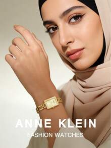 Anne Klein 女士时尚石英手链腕表，配可调节不锈钢表带 - 金色 - 查看 2