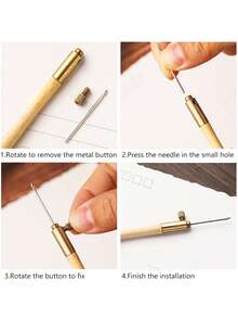 1pc French Embroidery Hook, 3 Interchangeable Heads, Suitable For Pearl Embroidery, Sequin Embroidery, French Dimensional Embroidery, Crafting Sewing Tools - French Crochet - View 8