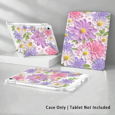 Funda de cristal acrílico con efecto pintado de patrón de margaritas de colores, plegable 3+Y anti-doblez, compatible con Honor Pad 9/10, Honor GT 11.5 pulgadas/X9A/X9Pro, Matepad 11 pulgadas 2023/2022, Matepad Pro, Matepad 11.5 (2026)