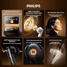 Philips TAT3120 True Wireless Earbuds, Active Noise Cancelling, Large Digital Display, Long Battery Life, In-Ear, Bluetooth 5.4, Clear Call, Pocket-Sized Charging Case - 查看 2