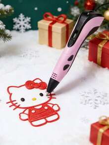 3D Printing Pen Creative Graffiti DIY Upgrade Edition, Fast Heating With USB Power Supply, Durable Material. 3D Printing Pen Is Suitable For Children's 3D Painting Education, An Educational Toy, Suitable As A Gift For The Start Of The School Year, Party Gifts, Birthday Gifts For Boys And Girls. - Hồng - Xem 1