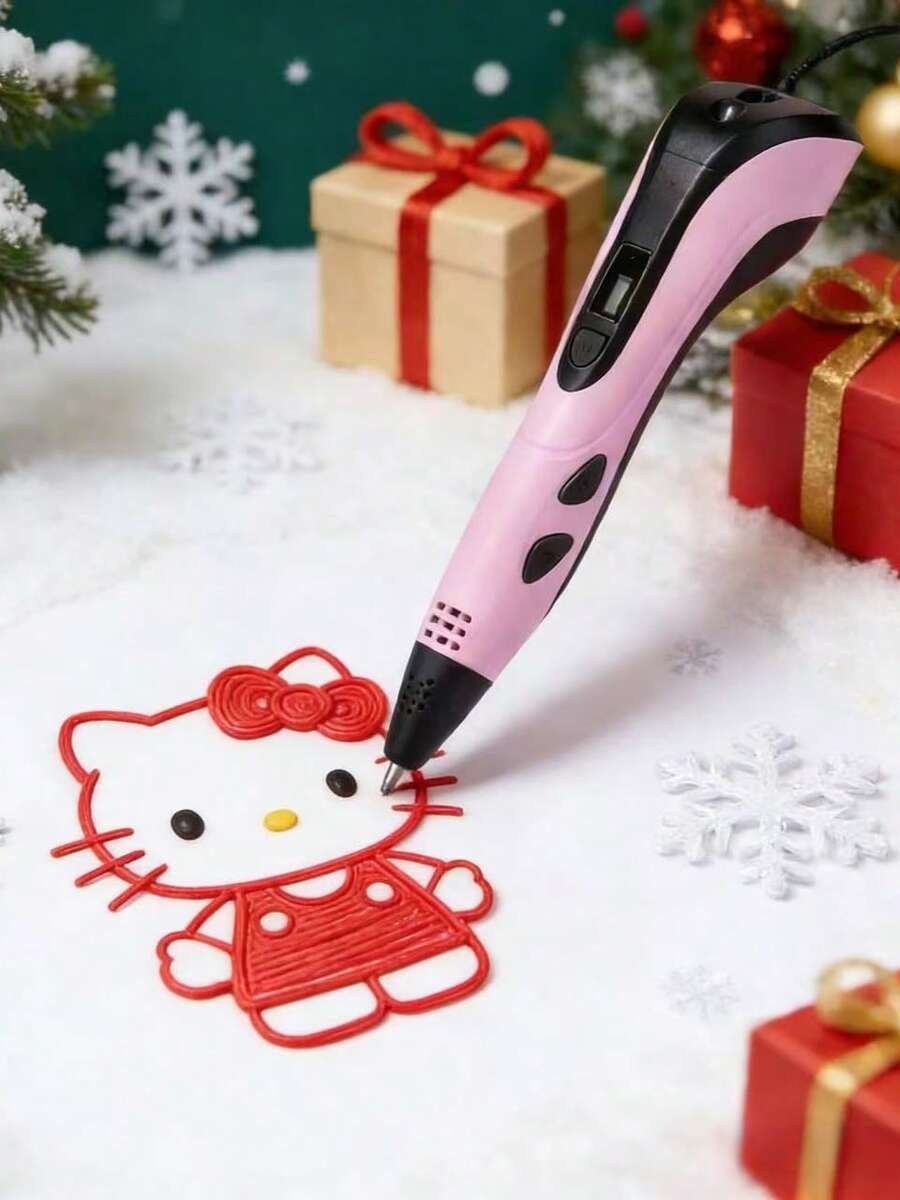 3D Printing Pen Creative Graffiti DIY Upgrade Edition, Fast Heating With USB Power Supply, Durable Material. 3D Printing Pen Is Suitable For Children's 3D Painting Education, An Educational Toy, Suitable As A Gift For The Start Of The School Year, Party Gifts, Birthday Gifts For Boys And Girls. - Hồng - Xem 1