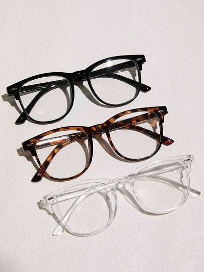 3pcs Retro Lightweight And Fashionable Eyewear Set - Stylish Full-Frame Glasses Suitable For Summer Beach Vacations, Outdoor Activities Or Travel