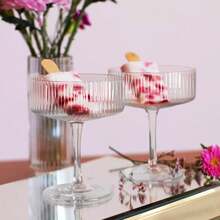 12/6/4/2/1 件套罗纹跑车造型马提尼和鸡尾酒杯套装，适用于威士忌、波本威士忌、玛格丽特、伏特加、金酒、苏打水和其他酒精饮料，也可用于盛装果汁、冰淇淋、酸奶或任何冷饮甜点。 - 查看 5