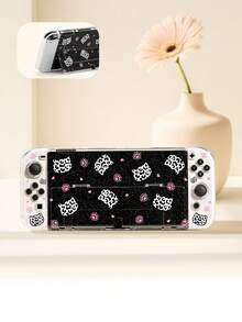 1 ốp lưng hình mặt mèo chấm bi, thiết kế trái tim và dấu chân, tương thích với máy chơi game Switch OLED (2025) / Switch mới, ốp bảo vệ trong suốt lấp lánh, tương thích với tay cầm Joycon, món quà tuyệt vời nhất dành cho game thủ Switch. - Nhiều màu - Xem 8