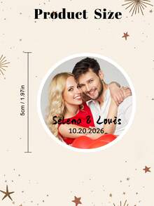 12/24/40pcs Customized Wedding Stickers - 1.97 Inch Personalized Thank You Labels With Photos And Text, Perfect For Engagement, Wedding Reception Decor And Gift Sealing, Ideal For Wedding Favors, Party Decorations, Wedding Party Gifts, Personalized Gifts - Multicolor - View 3