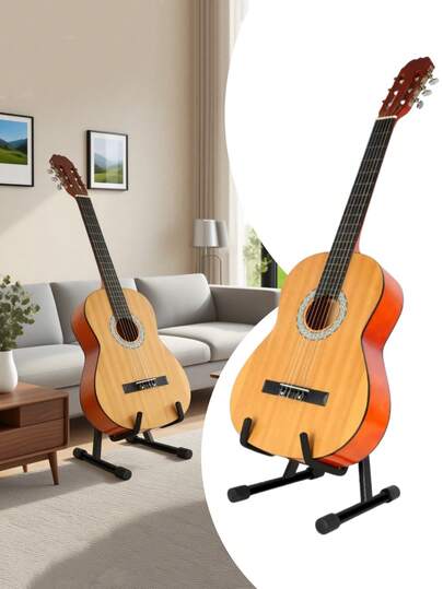Metal Guitar Stand, Foldable Acoustic Guitar Stand, A-Type Vertical Floor Mounted Electric Guitar Support, Supporting Acoustics, Electronics, Bass, Ukulele, Banjo, (Requires Simple Assembly)