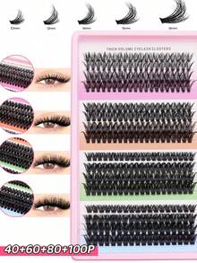 5-16mm 312簇 D型卷翘新款16排DIY 5D蓬松睫毛簇，40D-100D浓密睫毛簇，纤细单根睫毛，10-16mm簇状睫毛嫁接，柔软耐用，送给女性和女孩的礼物，大容量分段式假睫毛，放大眼睛。 - D - 查看 2
