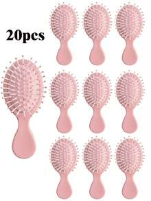 1/2/6/10/20件装升级版便携式气垫梳套装，可爱梳子，简约风格，干发卷发梳，洗发梳，优质材料，手持式梳子，美容配件，旅行必备，女士美发梳 - 粉色 - 查看 9