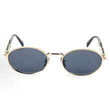 PRADA Logo-Decorated Alloy Oval Sunglasses For Women, Gold. - 查看 2