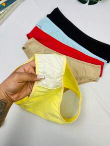 Set Of 10 Basic Everyday Comfortable Plain Panties, 100% Cotton - 彩色 - 查看 3