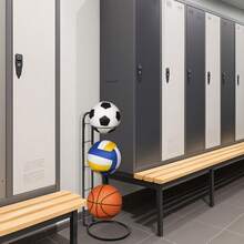 Metal Ball Storage Rack Vertical Sports Equipment Organizer Stand Sports Football Stand For Football Basketball Volleyball - Black-three Layers - View 5