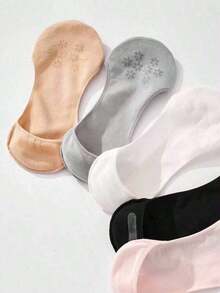 5 Pairs Women's Socks Soft Breathable Ankle Short Socks Spring Summer Solid Color White Black Anti-Slip Boat Sock Christmas Gift - Mouldless - View 4