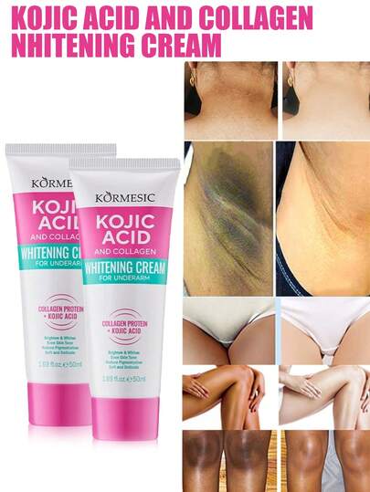 3 piezas Crema blanqueadora de axilas KORMESIC - Crema blanqueadora - Adecuada para áreas íntimas, muslos internos, axilas, codos y rodillas, zona del bikini, axilas, áreas íntimas, blanquea la piel y hidrata las rodillas