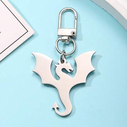 Mega Dragon Stainless Steel Keychain Accessories Bag Charm Cute Backpack Pendant Keyring Gifts For Friends