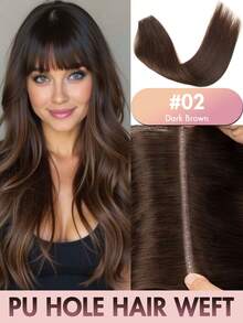 PU Hole Hair Weft Invisible Real Human Hair, Smooth Straight Hair, Using Invisible PU Base, Comfortable And Breathable, Matural And Realistic, Thick Hair Ends - Multicolor - View 15