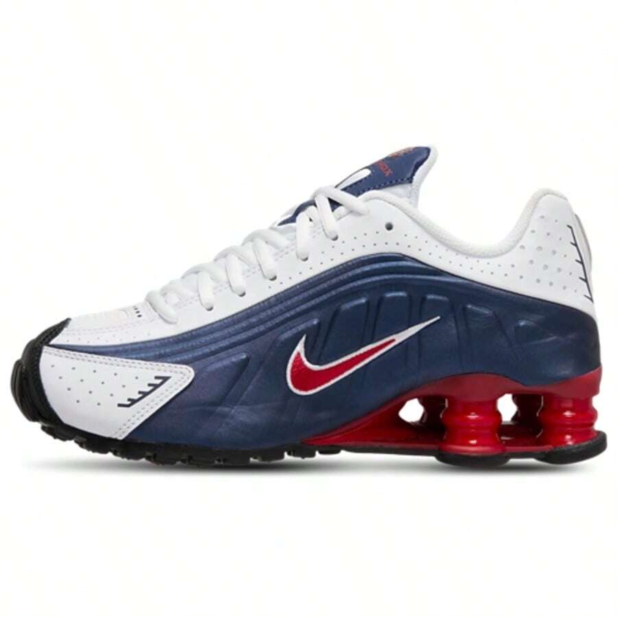 Nike Shox R4 GS 'Black Metallic Silver Pinksicle' Kid's -CW2626-006 | Cross-Training Ready, Supportive Fit - 白藍紅色 - 查看 1