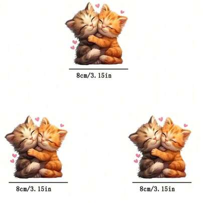 1 قطعة/2 قطعة/3 قطع طباعة انتقال الحرارة للقطط المتكاتفة، رقع للكي على الملابس DIY، مناسبة لعشاق الحيوانات الأليفة على التي شيرتات والهوديز والقبعات والحقائب