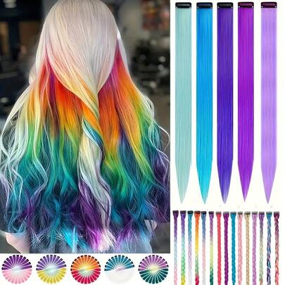 مقاطع شعر ملونة بألوان نمط مع قطع شعر بشري حقيقي، تتميز بملمس حريري وغير مرئي وجودة عالية ناعمة. متوفرة ب- 12 لون، مزودة بمقاطع شعر مستقرة ومريحة وسهلة التركيب. قطع شعر بشري حقيقية عالية الجودة وفعالة من حيث التكلفة، مثالية لعروض المسرح والعروض.