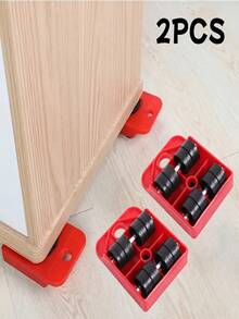 2pcs Heavy Duty Furniture Sliders, Sturdy Plastic Moving System With Locking Casters And Non-Slip Rubber Pads - Handles For Sofa, Bed, Mattress, Chair - DIY Mobility, Multi-Surface Protection (No Scratches) - Multicolor - View 2