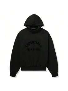 Essentials SS23 Arch Logo Hoodie 'Jet Black' 192SP232050F Black Sport Casual Fall Sweater Sweatshirts Fashion - 黑色 - 查看 1