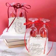 1/2pcs Reusable Transparent Stemware, Wine Glass, Champagne Flute, Martini Glass, Party Glassware, Durable Party Supplies, Suitable For Events, Restaurants, Weddings - Clear - View 8