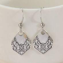 Spoon Shaped Earrings, Vintage Jewelry, Commemorative Gift - Silver - View 3