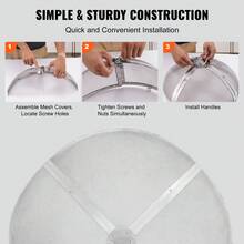 20" To 40" Fire Pit Spark Screen Round, Reinforced Heavy Duty Steel Metal Cover, Outdoor Firepit Lid, Easy-Opening Top Screen Covers Round With Ring Handle For Outdoor Patio Fire Pits Backyard - 30 in - View 5