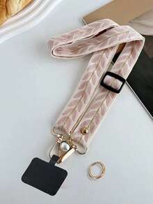 1pc Adjustable Long Crossbody Phone Lanyard With Pearl Pendant, Versatile V-Shaped Halter - Multicolor - View 15