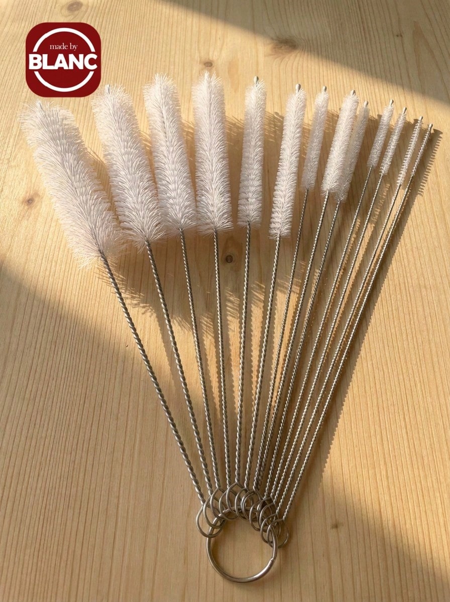 13 件套多功能清洁刷套装 - 长吸管刷、小瓶刷、吸管清洁器、管道刷，适用于茶壶清洁和难以触及的角落 - 白色 - 查看 1