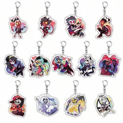 Anime Acrylic Keychain - Vicky, Charlie, Alastair Cute Y2K Cartoon Pendant, Suitable For Hanging On Bags And Keys, Perfect Gift For Fans, Also Cosplay Accessories, Car Key Bag Backpack Small Decorations, Creative Student Gifts, Anime Derivatives, Creative Backpack Pendant, Car Key Pendant, Acrylic Keychain, Japanese Comic Pendant, Cat Ear Seed Keychain Collection, Pendant, Otaku Collection Gift, Affordable Gift