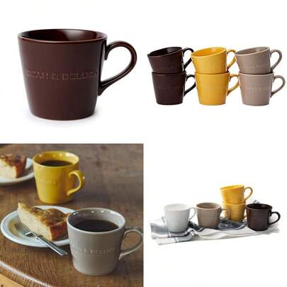 DEAN and DELUCA ディーンアンドデルーカ モーニングマグチョコレートブラウン マグカップ レンジ可 食洗器可 食器 コーヒー ティー ‎9.5x13x8.5cmファッション