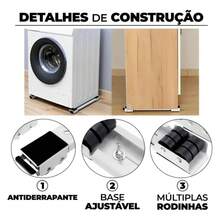 Reinforced Wheeled Appliance Rack - Adjustable For Refrigerators, Stoves, And Washing Machines - Up To 200kg - Black - View 7