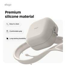 Elago Compatible With Samsung Galaxy Buds 4 Pro & Galaxy Buds 4 Case, Premium Silicone Cover With Carabiner, Full Protection, Wireless Charging, Headphone Accessories, For Men, For Women [Stone] - 結石 - 查看 5