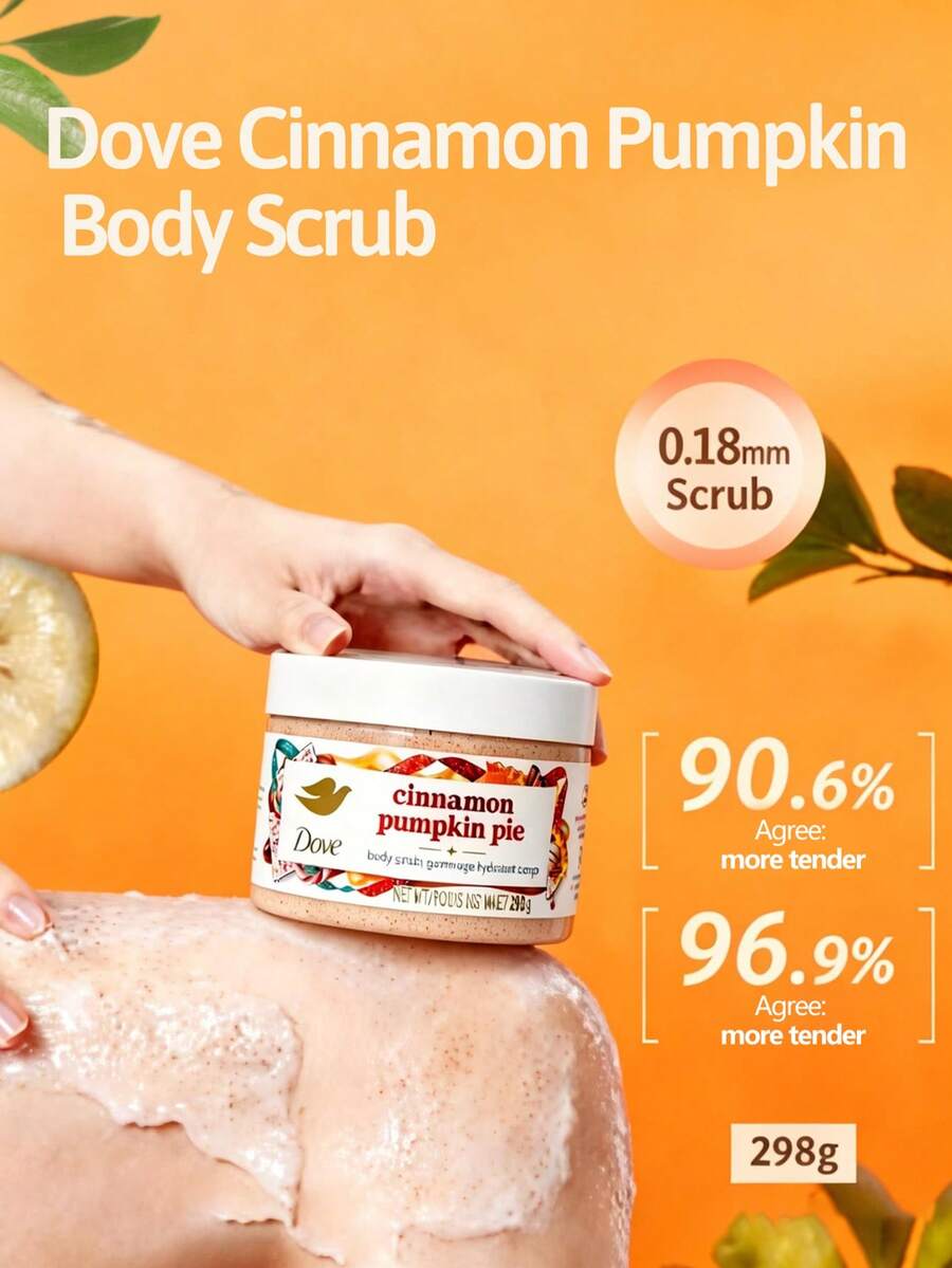 Dove 多芬肉桂南瓜身体磨砂膏，去角质保湿肉桂南瓜磨砂膏，温暖甜美的舒适感，软化并提亮肌肤，修复干燥粗糙的肌肤，深层清洁并舒缓肌肤，净化肌肤杂质，柔滑粗糙暗沉的肌肤，加速肌肤更新。 - 肉桂南瓜 - 查看 1