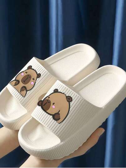 New Fashionable Men's Black Striped Slide Sandals, Thick EVA Sole, Quiet, Wear-Resistant, Breathable, Comfortable For Home, Bathroom, Quick-Drying (Recommend Ordering One Size Up For Wide Feet)