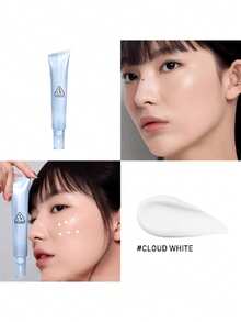 3CE Cloud White Liquid Foundation, Skin Tone Correcting Primer, Pore Minimizing & Concealing Effect, Lightweight Moisturizing Formula, 2-In-1 Concealing & Brightening, Oil-Control Matte Finish 48Hr Wear, Smooth Makeup Primer Suitable For All Skin Types, Korean Beauty - CLOUD WHITE - 查看 7