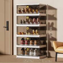 Foldable Plastic Shoe Box Storage Organizer, Blank Box Shipping, 5 Layer / 10 Layer - 10-tier - View 3