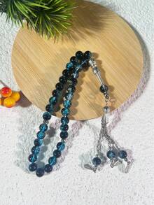 33pcs Glass Crackle Bead Muslim Prayer Beads Bracelet, Daily Worship Rosary - Multicolor - View 3