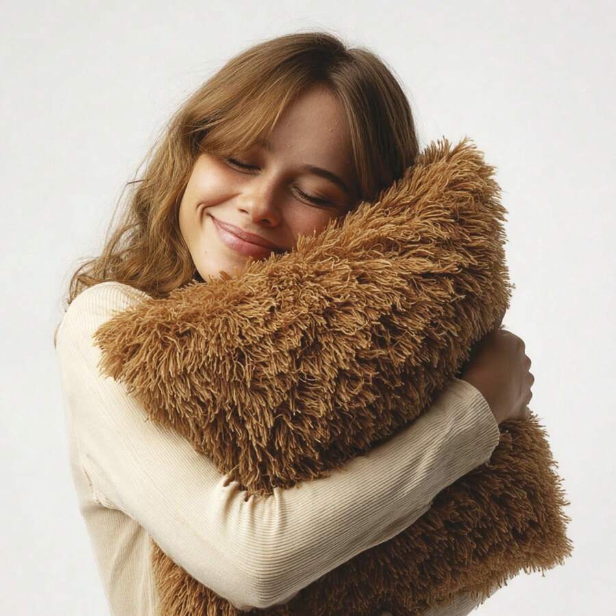 Concord Caramel Shaggy Cushion - Camel - View 1